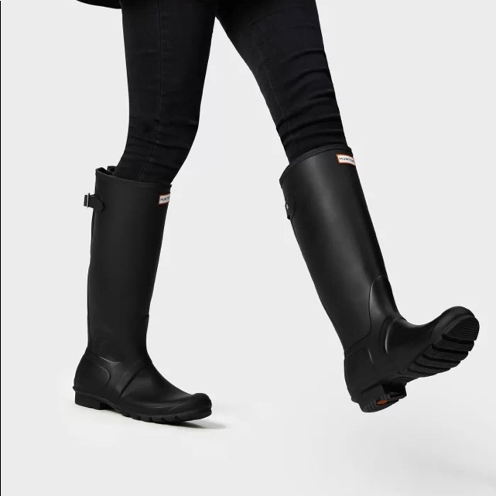 COPY - HUNTER original tall adjustable black rain boots